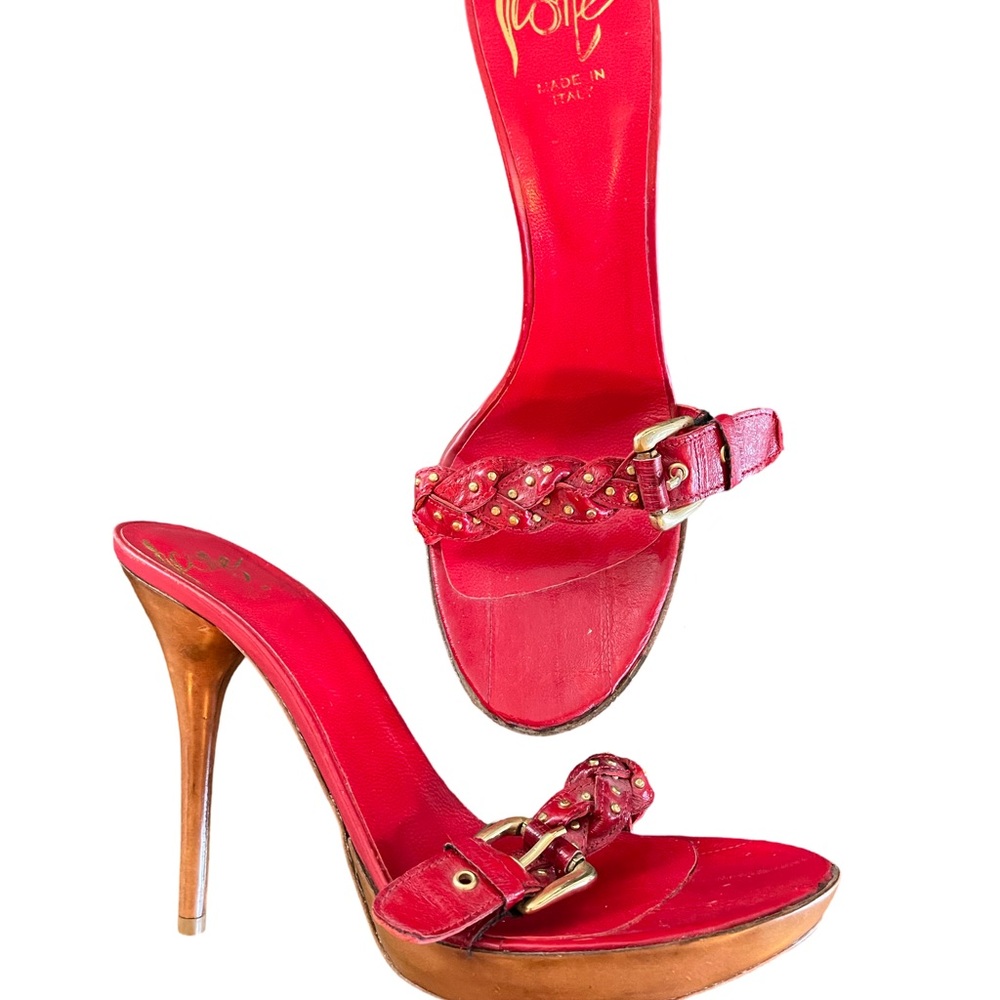 ICOME Red Leather Heels